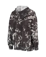 Women's Majestic Threads Black Phoenix Suns Burble Tie-Dye Tri-Blend Pullover Hoodie