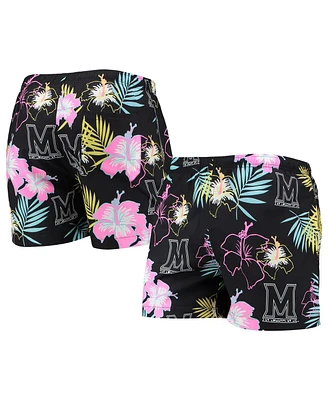Men's Foco Black Maryland Terrapins Neon Floral Swim Trunks