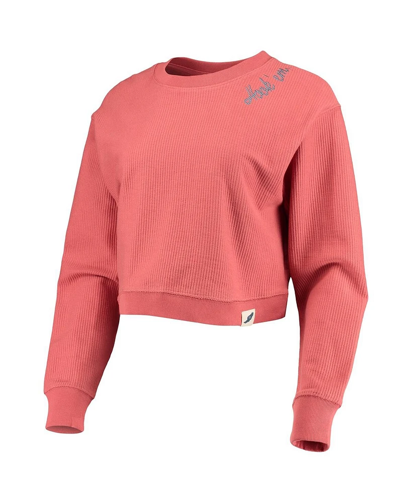 Women's League Collegiate Wear Texas Orange Texas Longhorns Corded Timber Cropped Pullover Sweatshirt