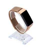 WITHit Gold-Tone Stainless Steel Mesh Band designed for Fitbit Charge 3 & 4