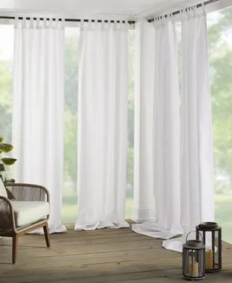 Elrene Home Fashions Matine Solid Tab Top Indoor Outdoor Window Curtain