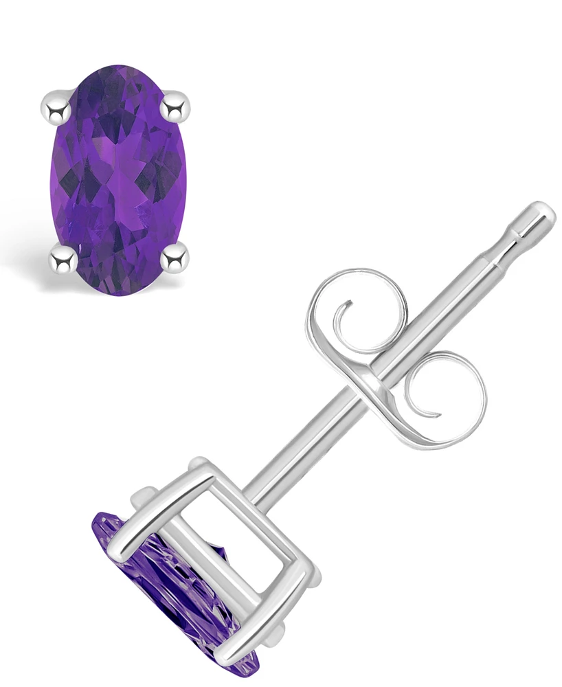Amethyst (1/2 ct. t.w.) Stud Earrings 14K White Gold or Yellow