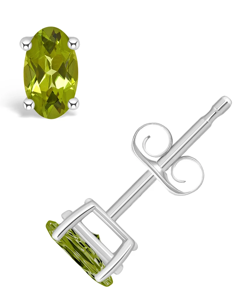 Peridot (1/2 ct. t.w.) Stud Earrings 14K White Gold or Yellow
