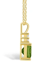 Macy's Peridot (2-3/8 Ct. T.w.) and Diamond (1/10 Ct. T.w.) Pendant Necklace in 14K Yellow Gold