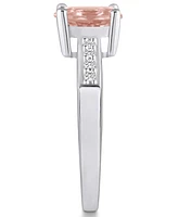 Macy's Morganite and Diamond Ring (1-1/7 ct.t.w 1/8 ct.t.w) 14K White Gold