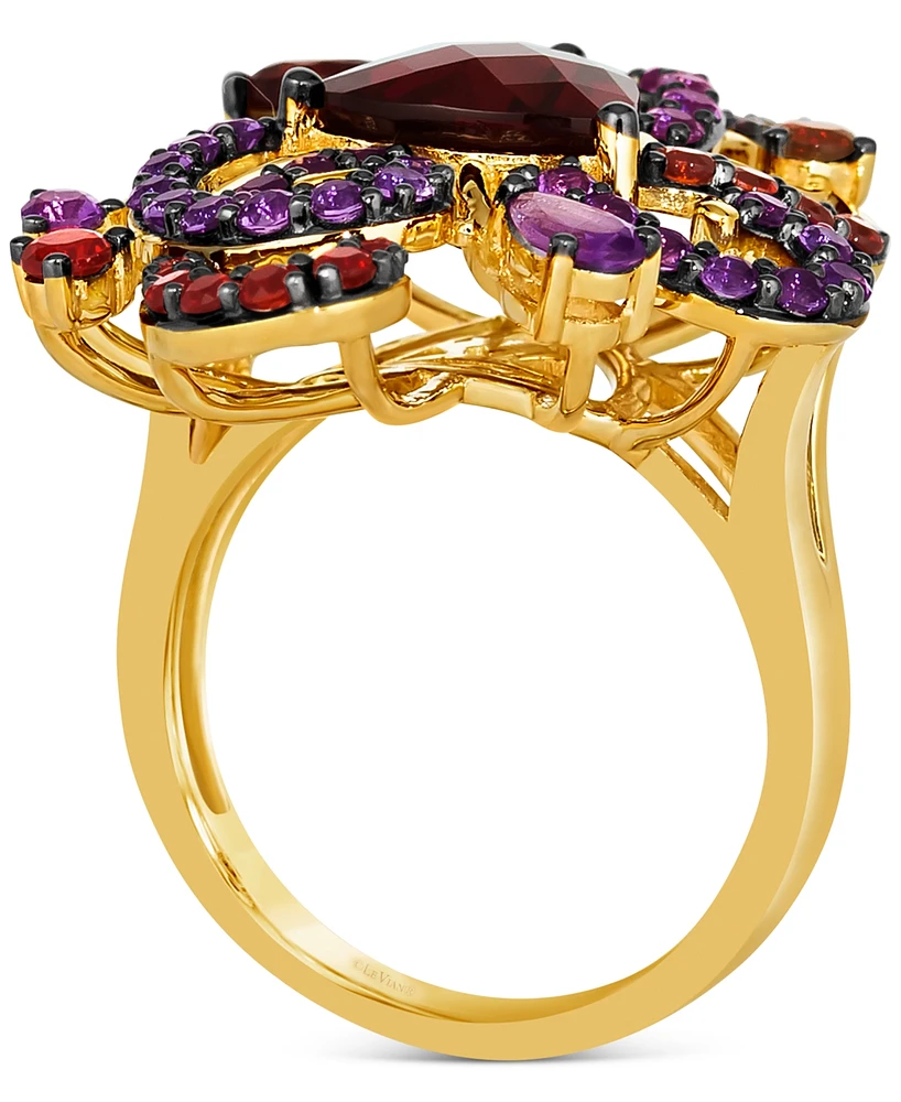 Le Vian Crazy Collection Pomegranate Garnet (4 ct. t.w.) & Grape Amethyst (5/8 ct. t.w.) Swirling Statement Ring in 14k Gold