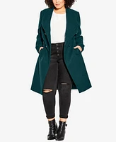 City Chic Plus Sassy Military Coat