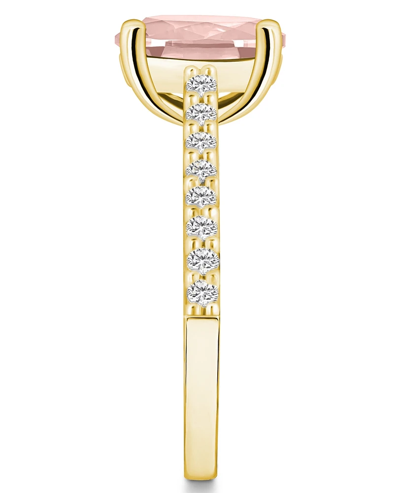 Macy's Morganite (2-1/2 ct. t.w.) and Diamond (1/4 Ring 14K Yellow Gold