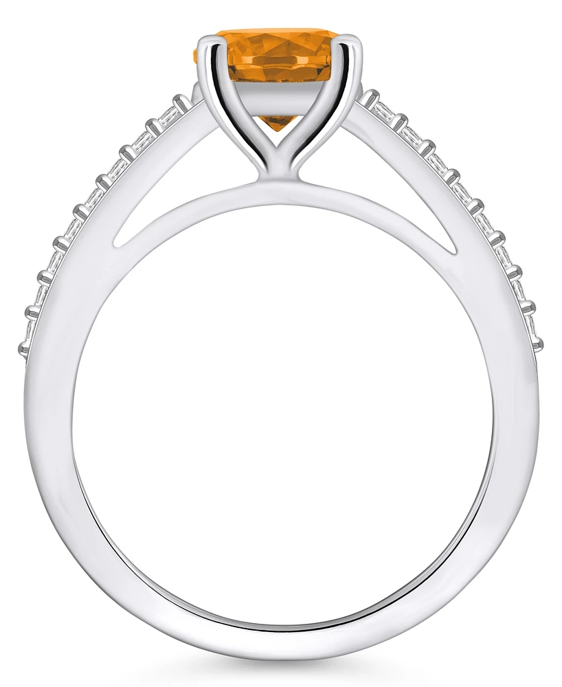 Macy's Citrine (1-1/4 ct. t.w.) and Diamond (1/6 Ring 14K Gold