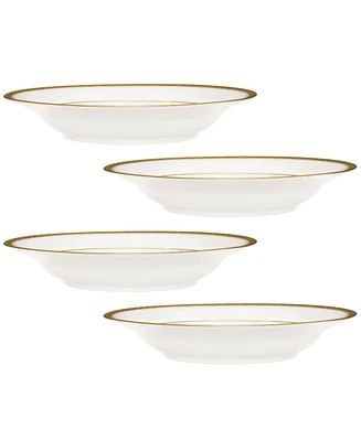 Noritake Charlotta Gold Set of 4 Rim Soup Bowls, Service For 4