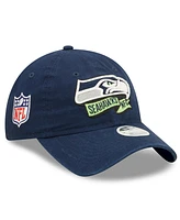Women's New Era College Navy Seattle Seahawks 2022 Sideline Adjustable 9TWENTY Hat