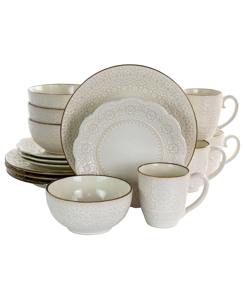 Elama Sophie 16 Pc. Dinnerware Set, Service for 4