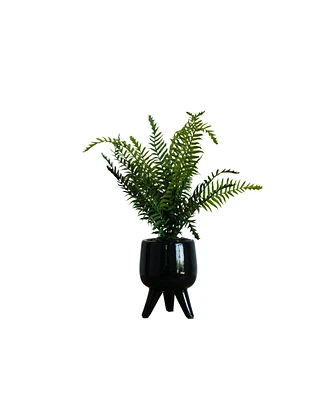 Desktop Artificial Palm in Decorative Ceramic Pot, 17"