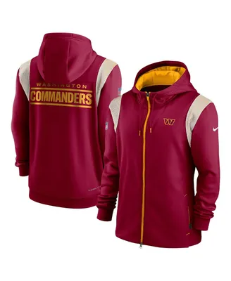 Men's Nike Burgundy Washington Commanders Performance Sideline Lockup Full-Zip Hoodie