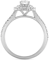 Alethea Certified Diamond Halo Engagement Ring (1 ct. t.w.) in 14k White Gold featuring diamonds with the De Beers Code of Origin, Created for Macy's