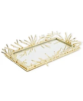 Classic Touch Rectangular Decorative Mirror Tray Design Border, 12" x 6"