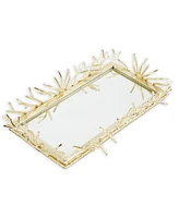 Classic Touch Rectangular Decorative Mirror Tray Design Border, 12" x 6"