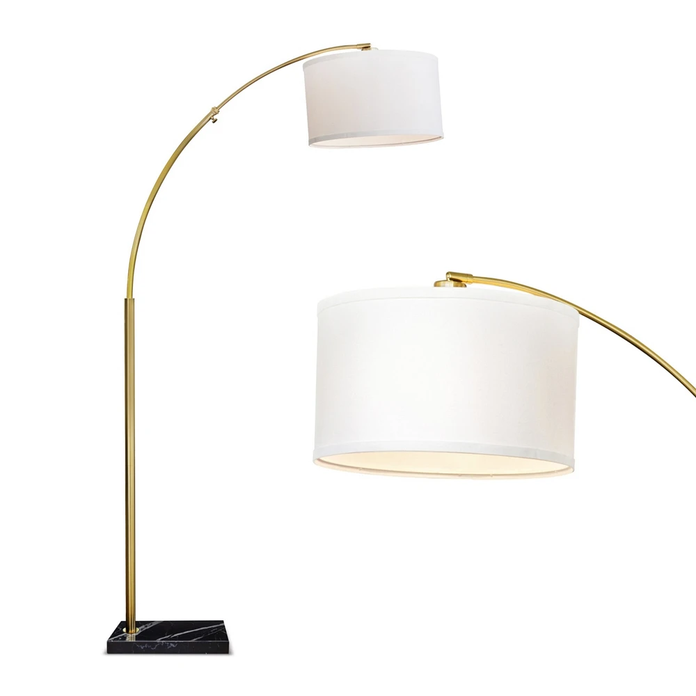 Logan Contemporary Arc Led Floor Lamp with Marble Base (76")