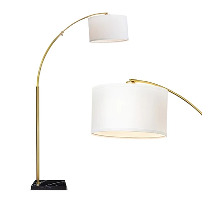 Logan Contemporary Arc Led Floor Lamp with Marble Base (76")