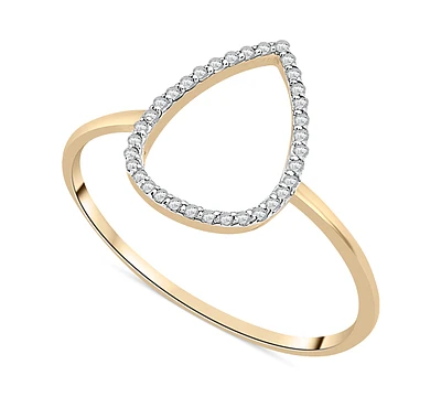 Wrapped Diamond Open Teardrop Ring (1/20 ct. t.w.) 10k Gold, Created for Macy's