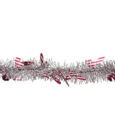 Northlight Unlit Christmas Candy Cane Wrapped Tinsel Garland
