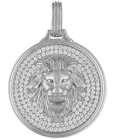 Esquire Men's Jewelry Cubic Zirconia Lion Pendant in Sterling Silver, Created for Macy's