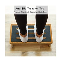 Strongtek Under Desk Footrest, Slanted Non-slip Wooden Step Stool For Home And Office