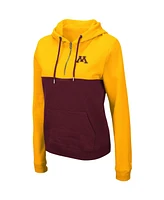 Women's Colosseum Gold, Maroon Minnesota Golden Gophers Aidan Half-Zip Hoodie