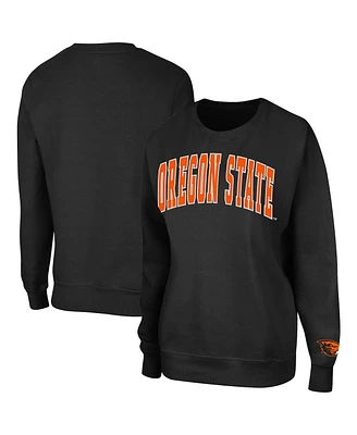 Women's Colosseum Black Oregon State Beavers Campanile Pullover Sweatshirt
