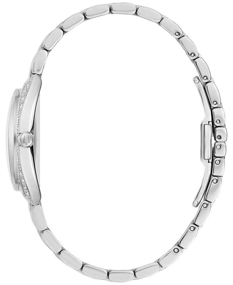 Bulova Women's Classic Diamond (1/10 ct. t.w.) Stainless Steel Bracelet Watch 30mm, A Macy's Exclusive