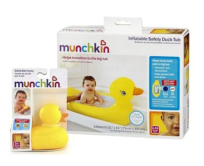 Munchkin Toddler White Hot Inflatable Safety Duck Tub and Bath Ducky Toy