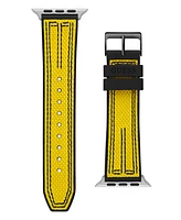 Guess Men's Yellow Nylon on Black Silicone band compatible with Apple 42mm, 43mm ,44mm watch
