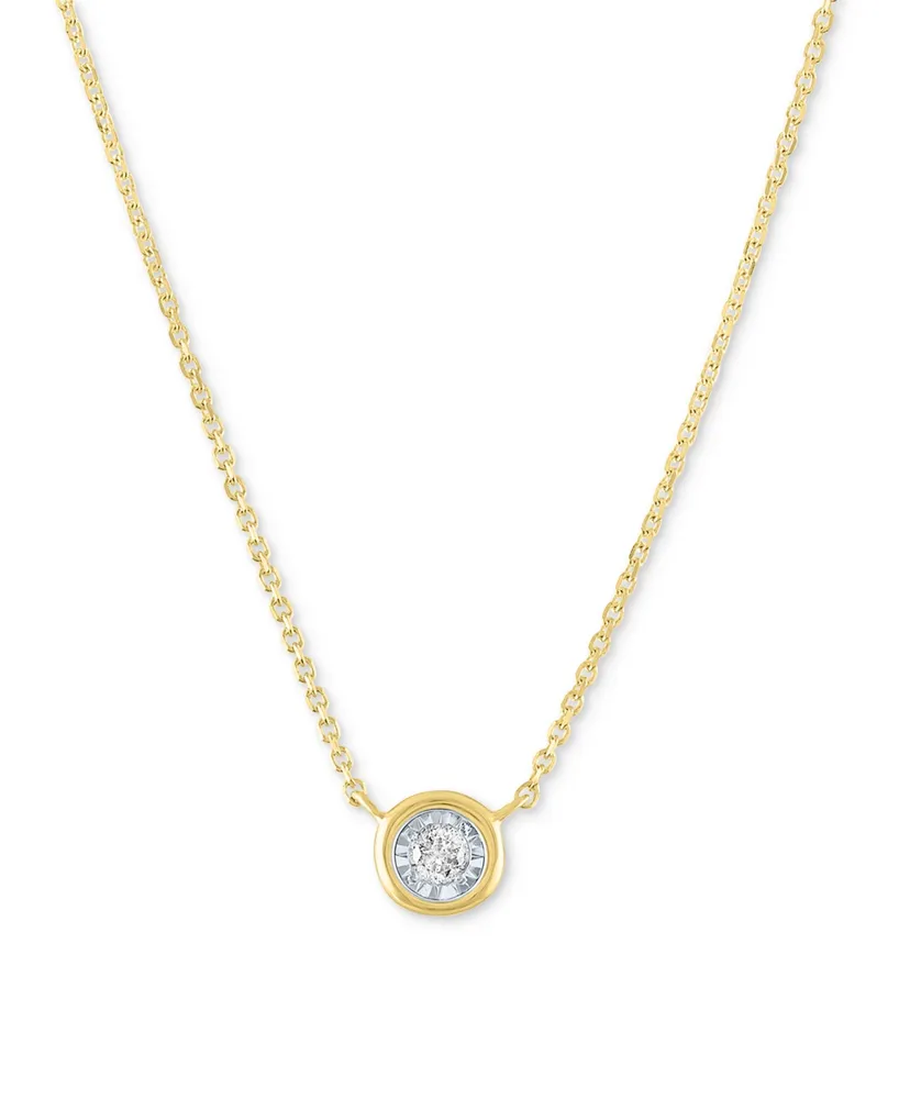 Diamond Bezel 18" Pendant Necklace (1/20 ct. t.w.) 10k White or Yellow Gold