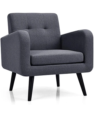 Mid Century Accent Chair Fabric Arm Single Sofa