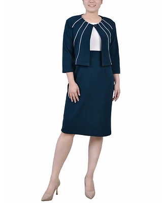 Ny Collection Petite Two Piece Jacket and Dress Set