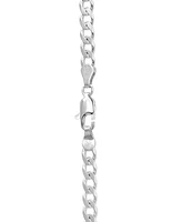 Men's Curb Link 24" Sterling Silver Necklace Chain (5-1/2mm)