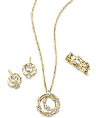 Effy Diamond Multi Cut Multi Circle Earrings Necklace Ring Collection In 14k Gold
