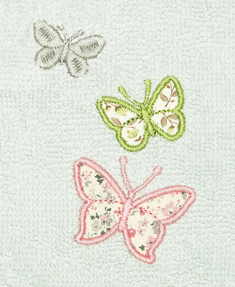 Linum Home Turkish Cotton Mariposa Embellished 2-Pc. Fingertip Towel Set