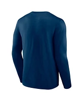Men's Fanatics Deep Sea Blue Seattle Kraken Authentic Pro Core Collection Secondary Long Sleeve T-Shirt
