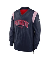 Men's Nike Navy New England Patriots Sideline Athletic Stack V-neck Pullover Windshirt Jacket