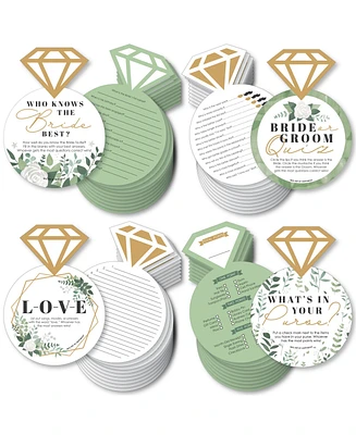 Big Dot of Happiness Boho Botanical Bride - 4 Bridal Shower Games - 10 Cards Each - Gamerific Bundle