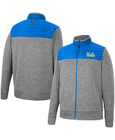 Men's Colosseum Charcoal, Blue Ucla Bruins Putter Herringbone Full-Zip Jacket