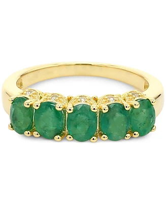 Sapphire (2-1/2 ct. t.w.) & White Accent Ring Gold-Plated Silver (Also Ruby Emerald)