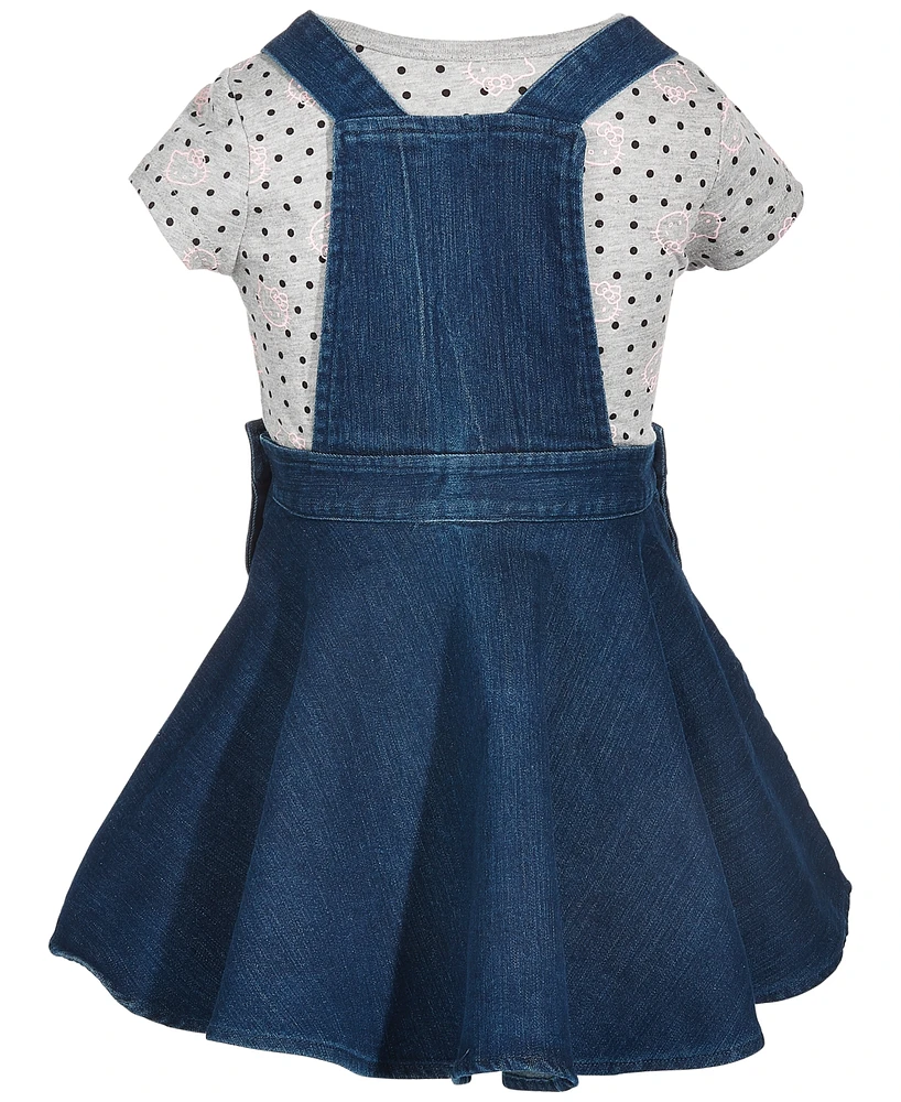 Hello Kitty Little Girls 2-Pc. Denim Skirtall & T-Shirt Set