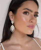 Ettika Timeless Crystal Dangle Earrings in 18K Gold Plating