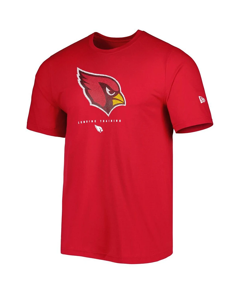 Men's New Era Cardinal Arizona Cardinals Combine Authentic Ball Logo T-shirt