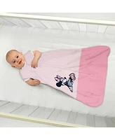 Lambs & Ivy Disney Baby Minnie Mouse Pink Appliqued Cotton Wearable Blanket