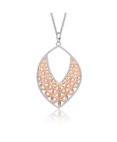 Classy Sterling Silver Two-Tone Pendant Necklace