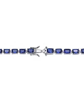 Sterling Silver Blue Cubic Zirconia Tennis Bracelet