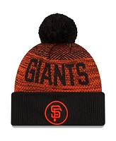 Men's New Era Black San Francisco Giants Authentic Collection Sport Cuffed Knit Hat with Pom